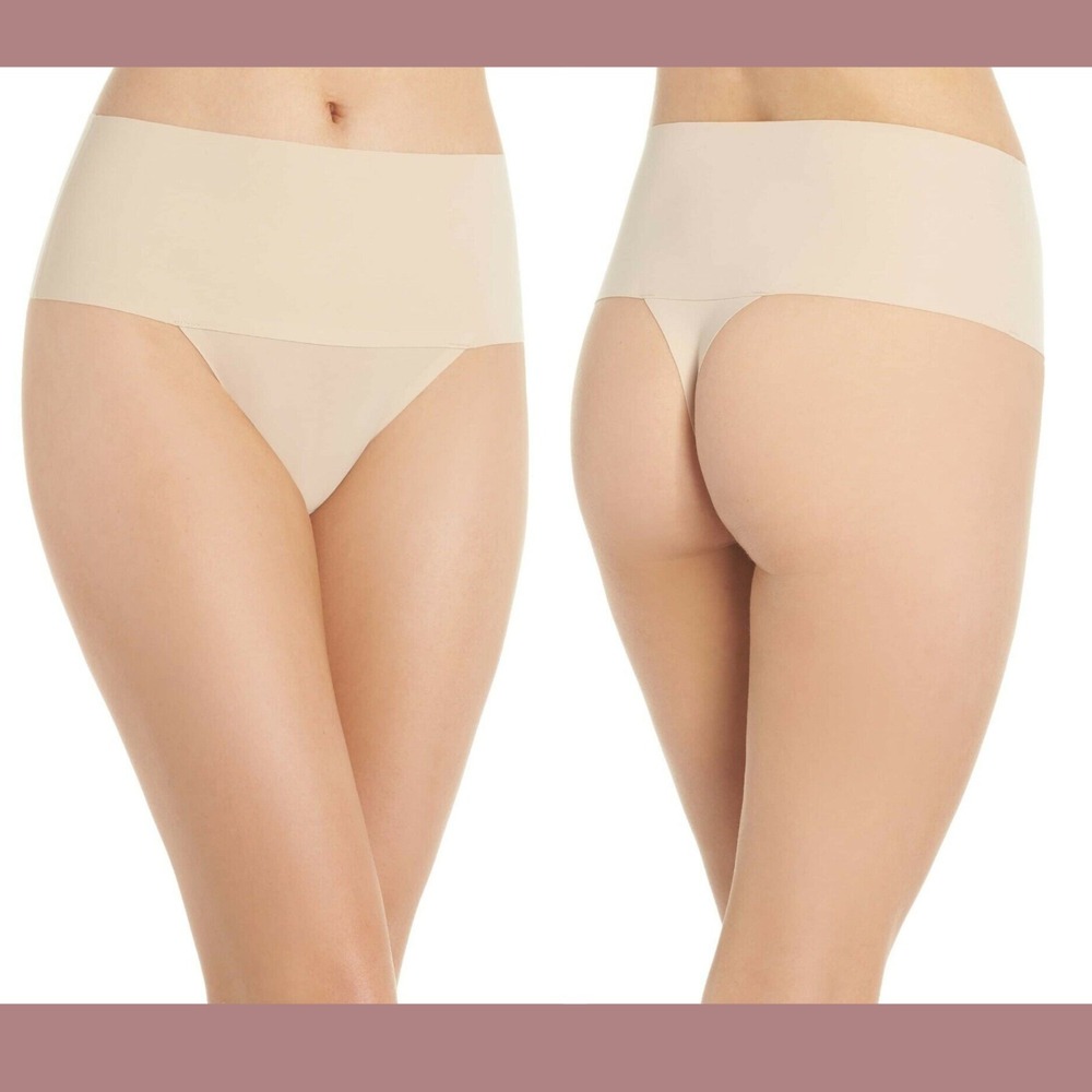 NEW $24 Spanx [ Small ] Undie-tectable Thong in Soft Nude #U1656‎